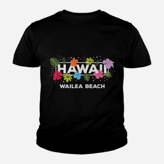 Hawaii Kapalua Bay Maui Hawaiian Tropical Hibiscus Flower Youth T-shirt | Crazezy
