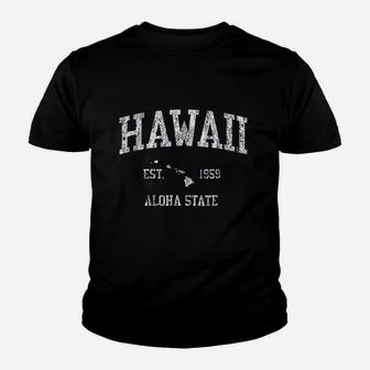 Hawaii Vintage Sports Design Hawaiian Islands Hi Youth T-shirt | Crazezy AU