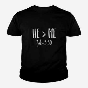 He Is Greater Than Me I John 330 Verse Christian Youth T-shirt | Crazezy UK