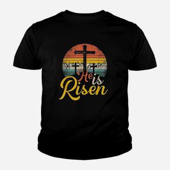 He Is Risen Christian Easter Jesus Youth T-shirt | Crazezy DE