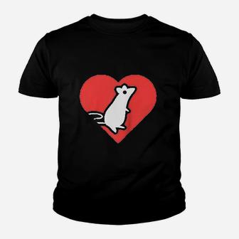 Heart Cute Fancy Rat Youth T-shirt - Thegiftio UK