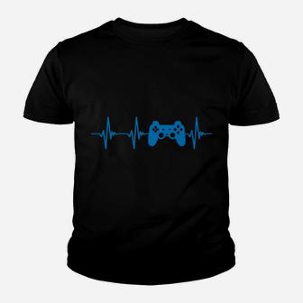 Heartbeat Of A Gamer T Shirt Video Games Console Controller Sweatshirt Youth T-shirt | Crazezy