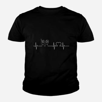Heartbeat Sign Language Deaf Youth T-shirt - Thegiftio UK