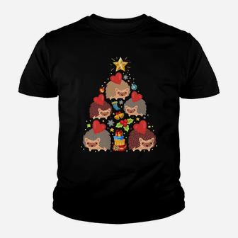 Hedgehog Christmas Tree Lights Funny Hedgehog Xmas Gift Sweatshirt Youth T-shirt | Crazezy DE