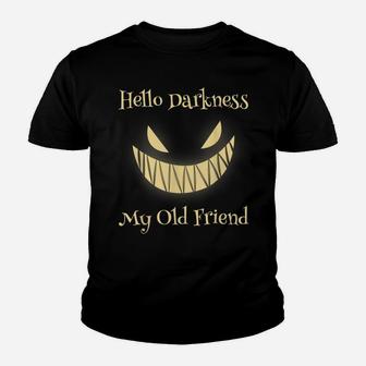 Hello Darkness My Old Friend Scary Pumpkin Youth T-shirt | Crazezy