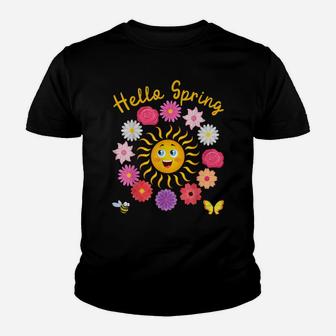 Hello Spring Sunny Sun Flower Women Easter Mother's Day Love Youth T-shirt | Crazezy
