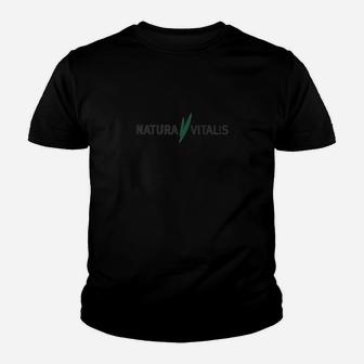 Herren Basic Kinder Tshirt mit Natura Vitalis Logo, Schwarz - Seseable