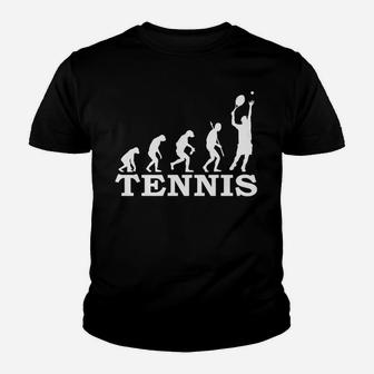 Herren Evolution zum Tennisspieler Kinder Tshirt in Schwarz, Sport Design Tee - Seseable