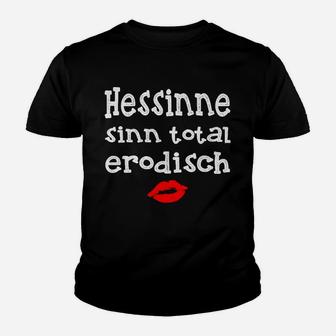 Hessen Pride Kinder Tshirt Schwarz - Hessinnen Sinn Erotisch & Lippenabdruck - Seseable