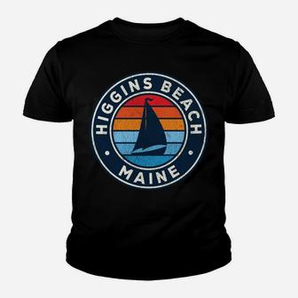 Higgins Beach Maine Me Vintage Sailboat Retro 70S Youth T-shirt | Crazezy