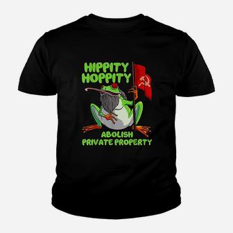 Hippity Hoppity Abolish Private Property Frog Youth T-shirt | Crazezy DE