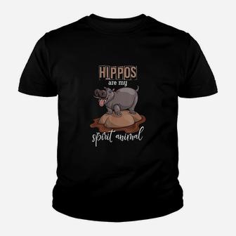 Hippos Are My Spirit Animal Hippo Youth T-shirt | Crazezy