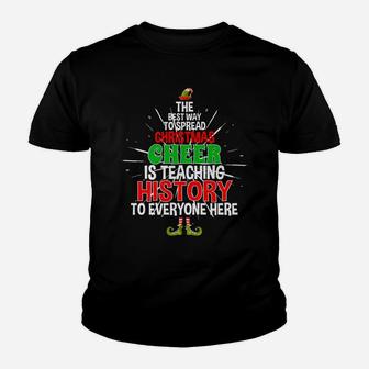 History Teacher Christmas Tee Spread Xmas Cheer Youth T-shirt | Crazezy AU