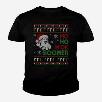 Ho Ho H' Ok Boomer Okay Boomer Ugly Christmas Sweater Sweatshirt Youth T-shirt | Crazezy DE