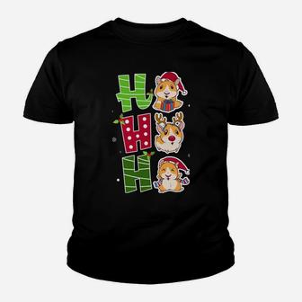 Ho Ho Ho Funny Guinea Pig Christmas Xmas Cute Santa Gift Youth T-shirt | Crazezy CA