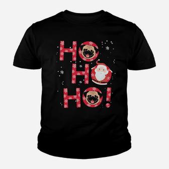 Ho Ho Ho Pug Dog Santas Laugh Youth T-shirt - Monsterry UK