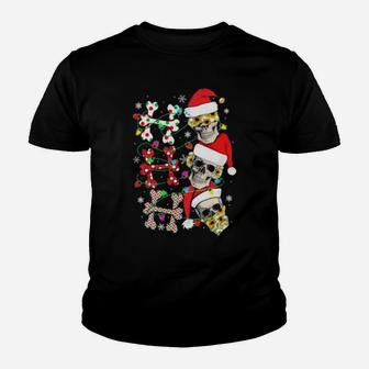 Ho Ho Ho Skull With Santa Hat For Skull Lover Youth T-shirt - Monsterry UK