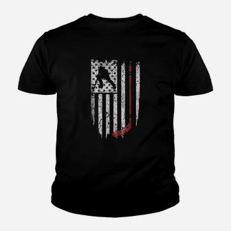 Hockey American Usa Flag Hockey Youth T-shirt | Crazezy UK