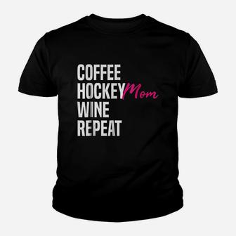 Hockey Coffee Hockey Mom Youth T-shirt | Crazezy