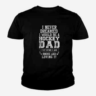 Hockey Dad Funny Fathers Day Dads Gift Youth T-shirt | Crazezy
