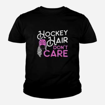 Hockey Hair Dont Care Youth T-shirt | Crazezy UK