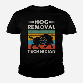 Hog Removal Technician Pig Hunter Boar Hunting Gift Youth T-shirt | Crazezy