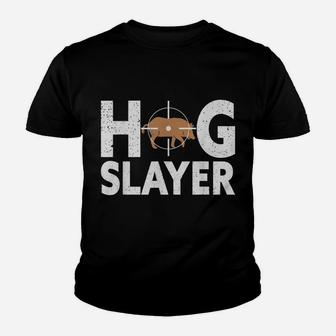 Hog Slayer Hunting Wild Boar Pig Hunter Hunt Youth T-shirt | Crazezy