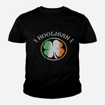 Hooligan Irish Shamrock Flag St Patricks Day Youth T-shirt - Monsterry