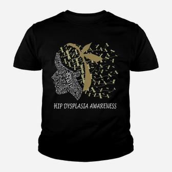 Hope Support Hip Dysplasia Awareness Dragonfly Woman Face Youth T-shirt | Crazezy DE