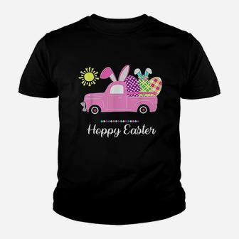 Hoppy Easter Spring Happy Easter Bunny Youth T-shirt | Crazezy UK