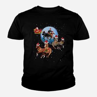 Horse Drawn Sleigh Riding Santa Claus Xmas Horses Youth T-shirt - Monsterry UK