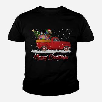 Horses Animal Riding Red Truck Christmas Sweatshirt Youth T-shirt | Crazezy