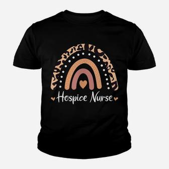 Hospice Nurse Leopard Rainbow Appreciation Women Nurse Rn Youth T-shirt | Crazezy