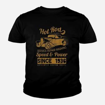 Hot Rod Vintage Old School Race Car Youth T-shirt | Crazezy
