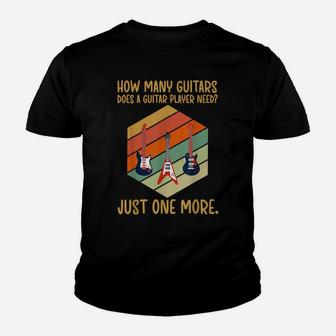 How Many Guitars Gifts For Men Vintage Music Guitar Players Youth T-shirt | Crazezy CA