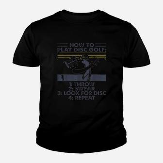 How To Play Disc Golf Funny Disc Golf Youth T-shirt - Thegiftio UK