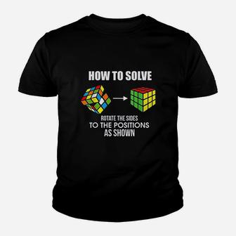 How To Solve Puzzle Cube Funny Cubing Youth T-shirt | Crazezy