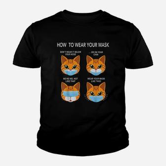 How To Wear A M Ask Funny Orange Cat Face Youth T-shirt | Crazezy