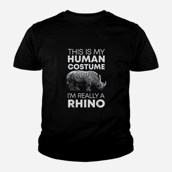 Human Costume Rhino Vintage Rhinoceros Love Youth T-shirt | Crazezy UK