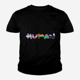 Human Pride Flag Rainbow Youth T-shirt | Crazezy CA