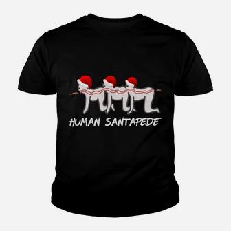 Human Santapede Funny Santa Claus Christmas Holiday Humor Youth T-shirt | Crazezy UK