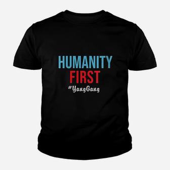 Humanity First Andrew Yang Gang Youth T-shirt | Crazezy