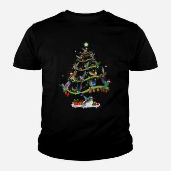 Hummingbird Tree Christmas Candy Cane Gift Ornament Youth T-shirt | Crazezy DE