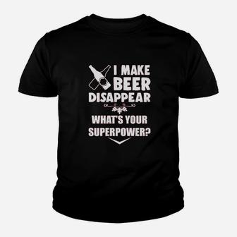Hunt I Make Beer Disappear Muscle Funny Drinking Superpower Booze Youth T-shirt | Crazezy AU