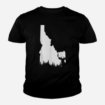 Hunter | Elk & Deer State - Vintage Idaho Hunting Youth T-shirt | Crazezy