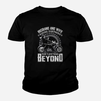 Husband And Wife Riding Partners For Life And Beyond Youth T-shirt | Crazezy