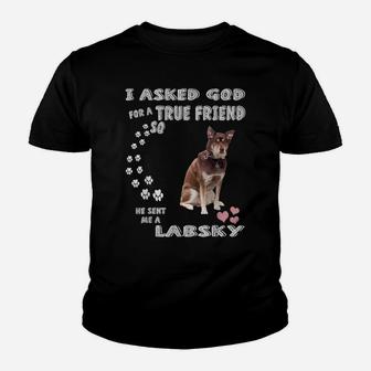 Huskador Dog Mom, Siberian Retriever Dad Costume Cute Labsky Youth T-shirt | Crazezy CA