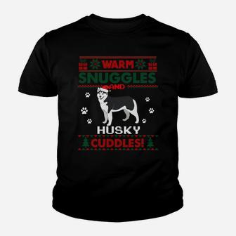 Husky Dog Pet Xmas Lover Pajama Shirt Ugly Christmas Sweater Sweatshirt Youth T-shirt | Crazezy