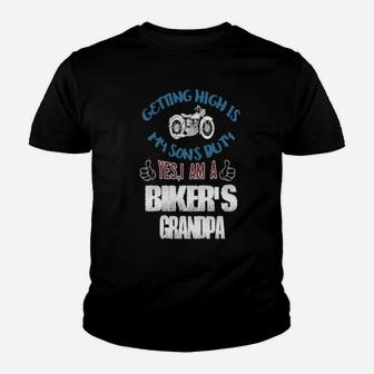 I Am A Biker's Grandpa Youth T-shirt - Monsterry DE