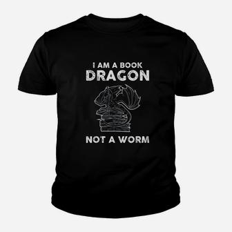 I Am A Book Dragon Book Lover Youth T-shirt | Crazezy UK